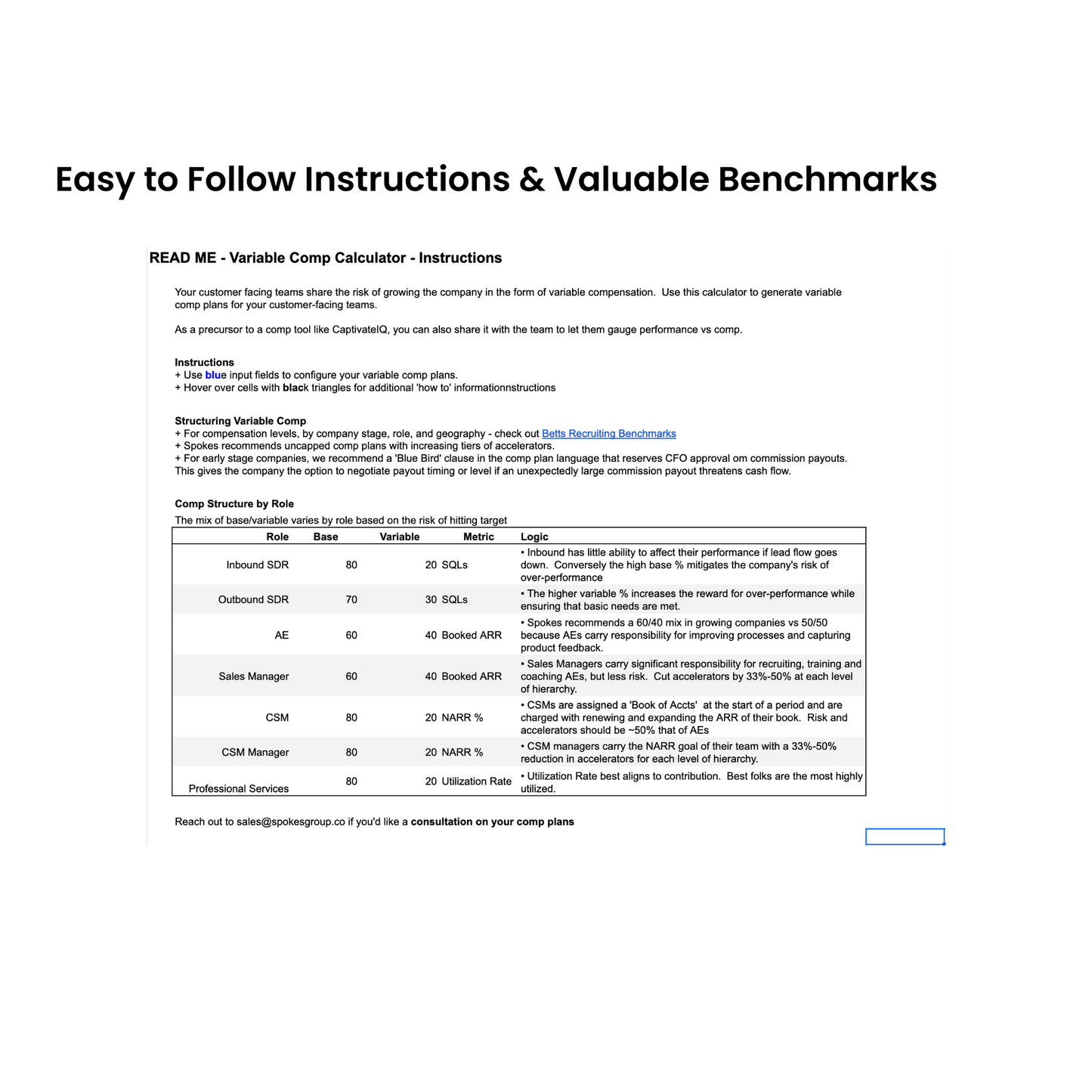 Spokes Commission Calculator